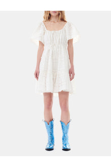 White Broderie Anglaise Layer Dress | Egret