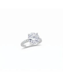 White Gold 4 ct Solitaire Lab Grown Diamond Ring | 14K White Gold