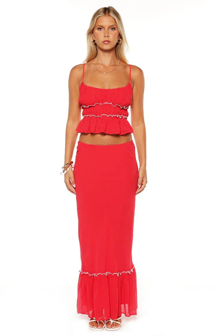 Wiatt Maxi Skirt | Red