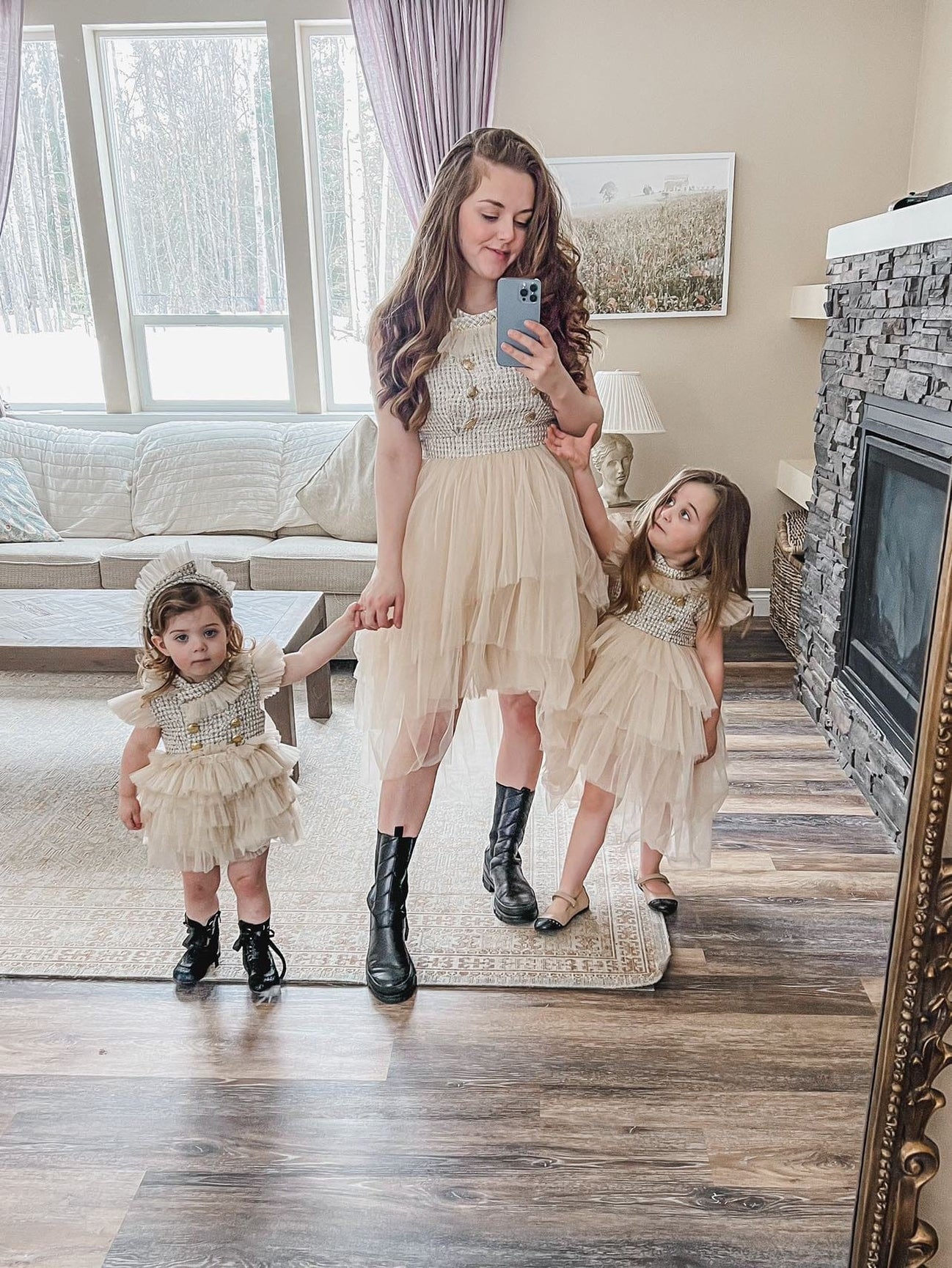 Women | Fira Tweed Mom Dress | Beige