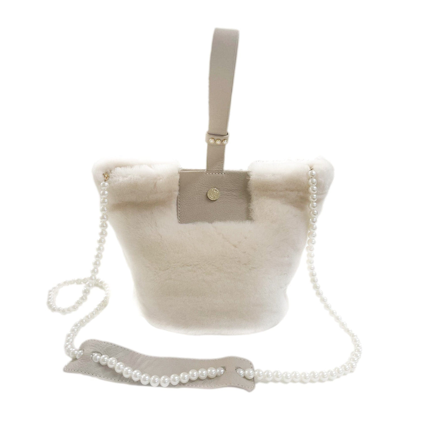 Women | Grande Shearling Pearl Bag | Beige