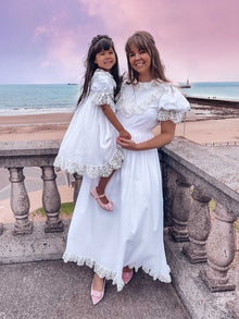 Women | Katherine Embroidered Linen Mom Dress | White