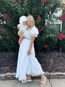 Women | Katherine Embroidered Linen Mom Dress | White