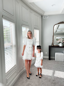 Women | Tuxedo Mom Dress | White