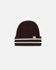 Wool Striped Beanie (Demitasse) | Brown