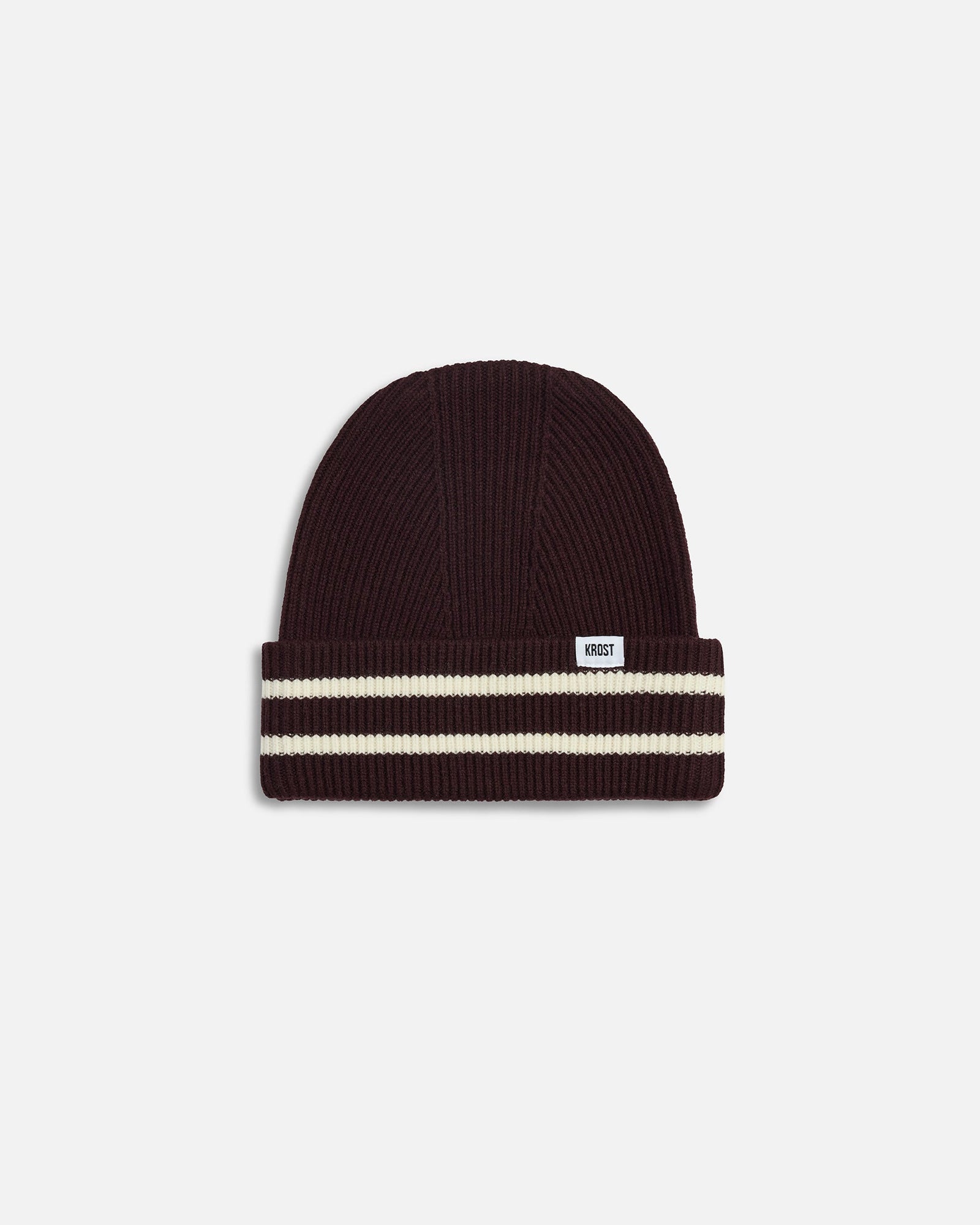 Wool Striped Beanie (Demitasse) | Brown