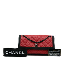 Chanel | Pre-Owned CC Grossgrain trim Lambskin Flap Shoulder Bag | Red