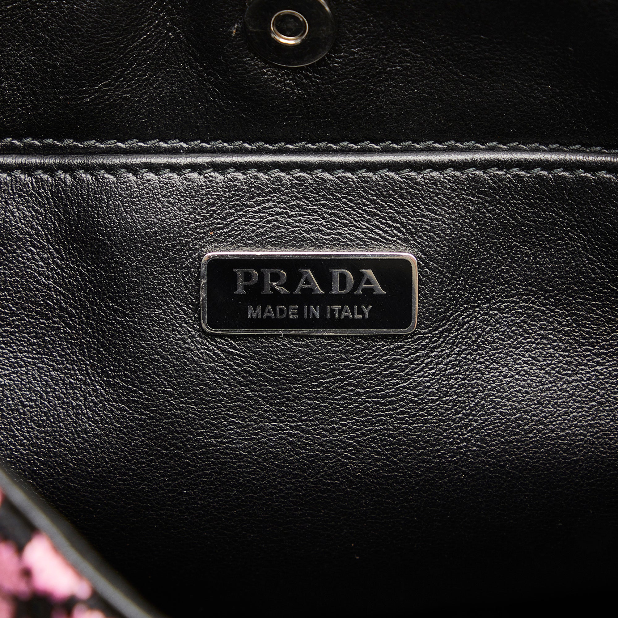 Prada | Pre-Owned Maglia Jacquard Knit Cleo Bag | Pink
