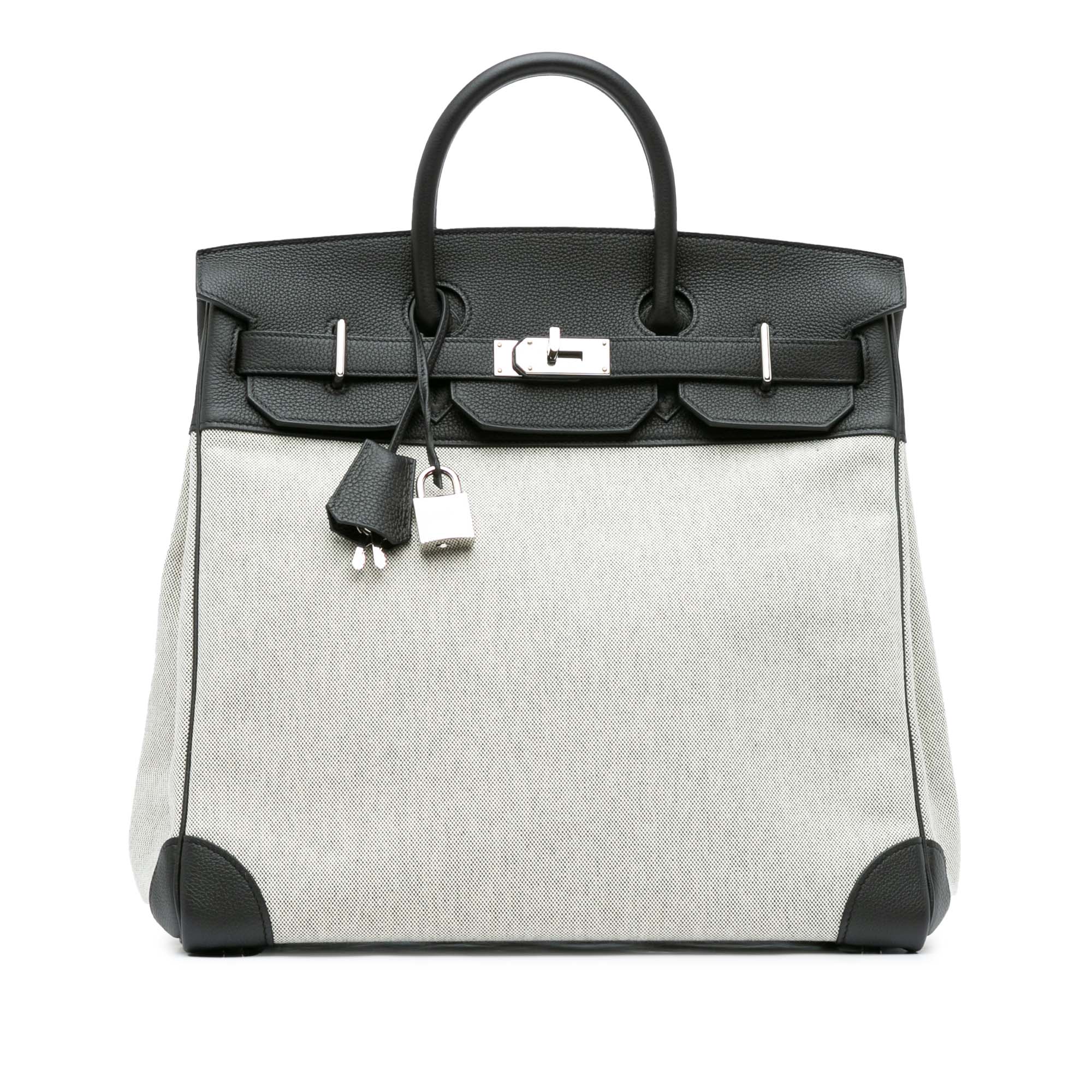 Hermes | Pre-Owned Toile Criss and Evercolor HAC Birkin 40 | Gray/Light GrayBlack
