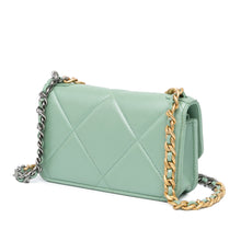 Chanel | Pre-Owned Quilted Lambskin 19 Wallet on Chain | Green/Light Green