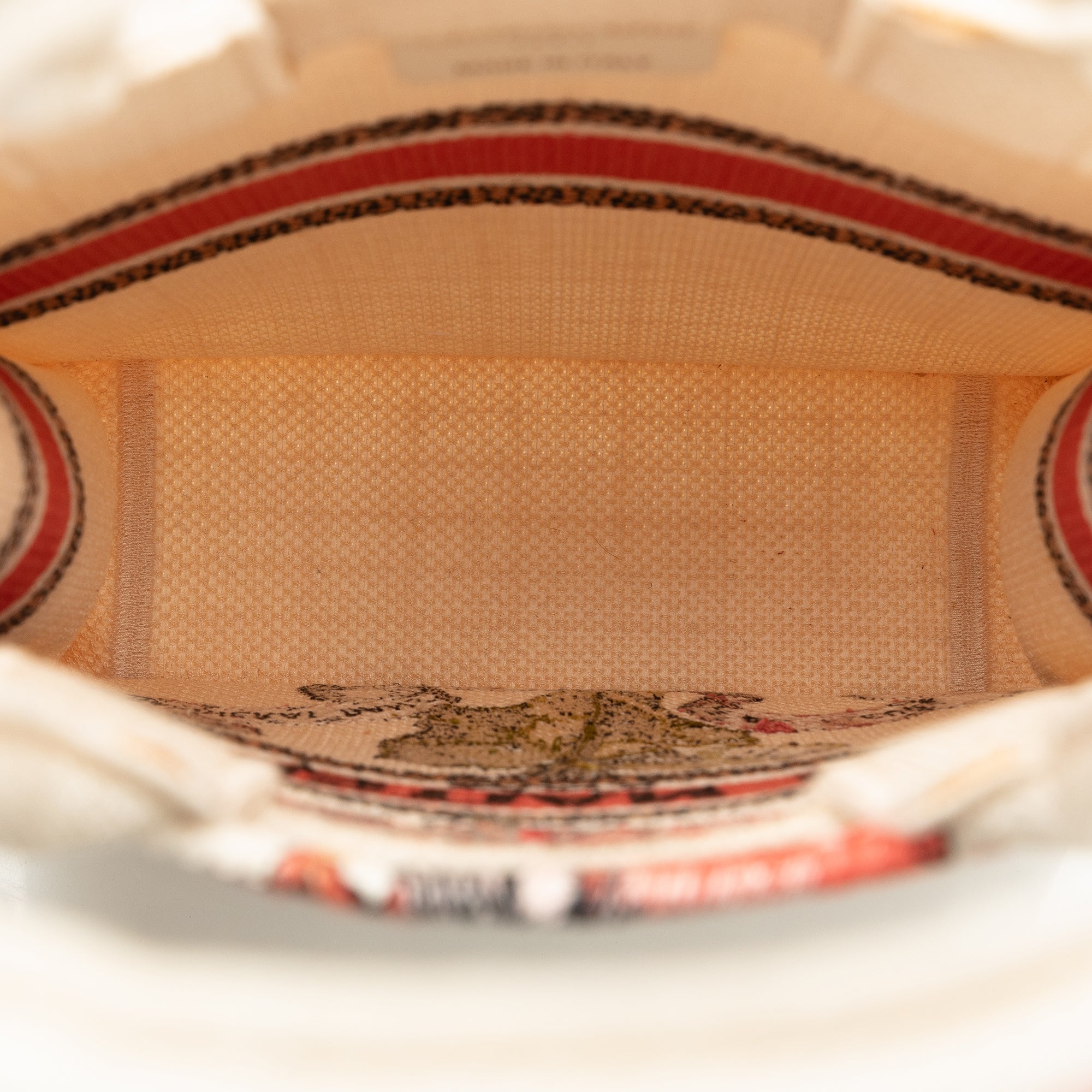 Dior | Pre-Owned Fleurs Bibliques Embroidery Vertical Book Tote | Brown/Beige