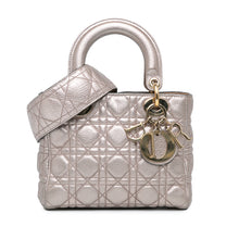 Dior | Pre-Owned Small Metallic Grained Calfskin Cannage Supple Lady | Silver