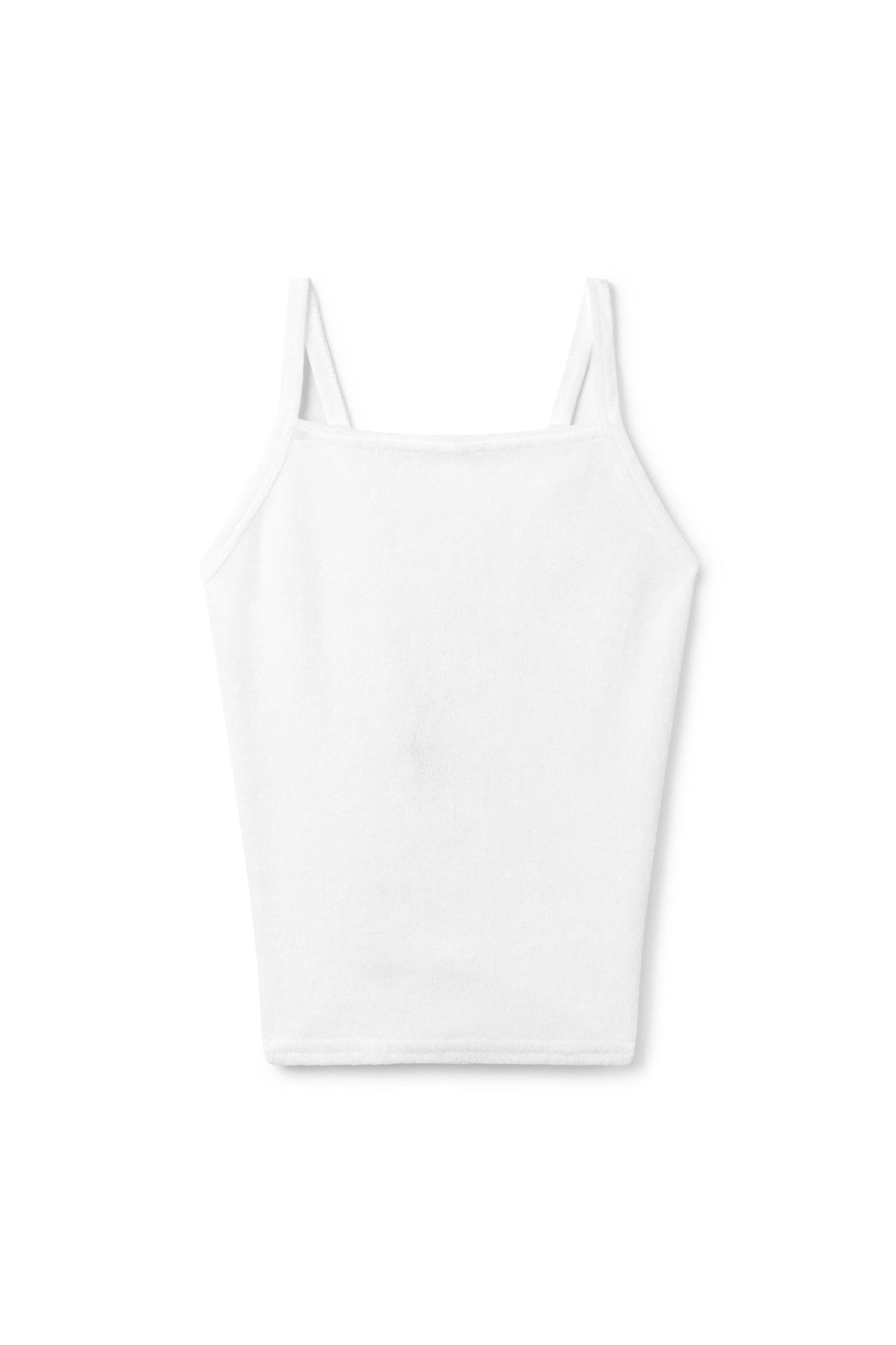 Women | Vintage Terry Laced-Back Crop Tank | White