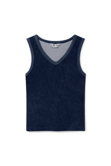 Women | Vintage Terry Fast Back V-Neck Tank | Past Midnight