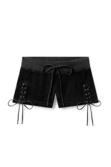 Women | Vintage Terry Lace-Up Short | Black