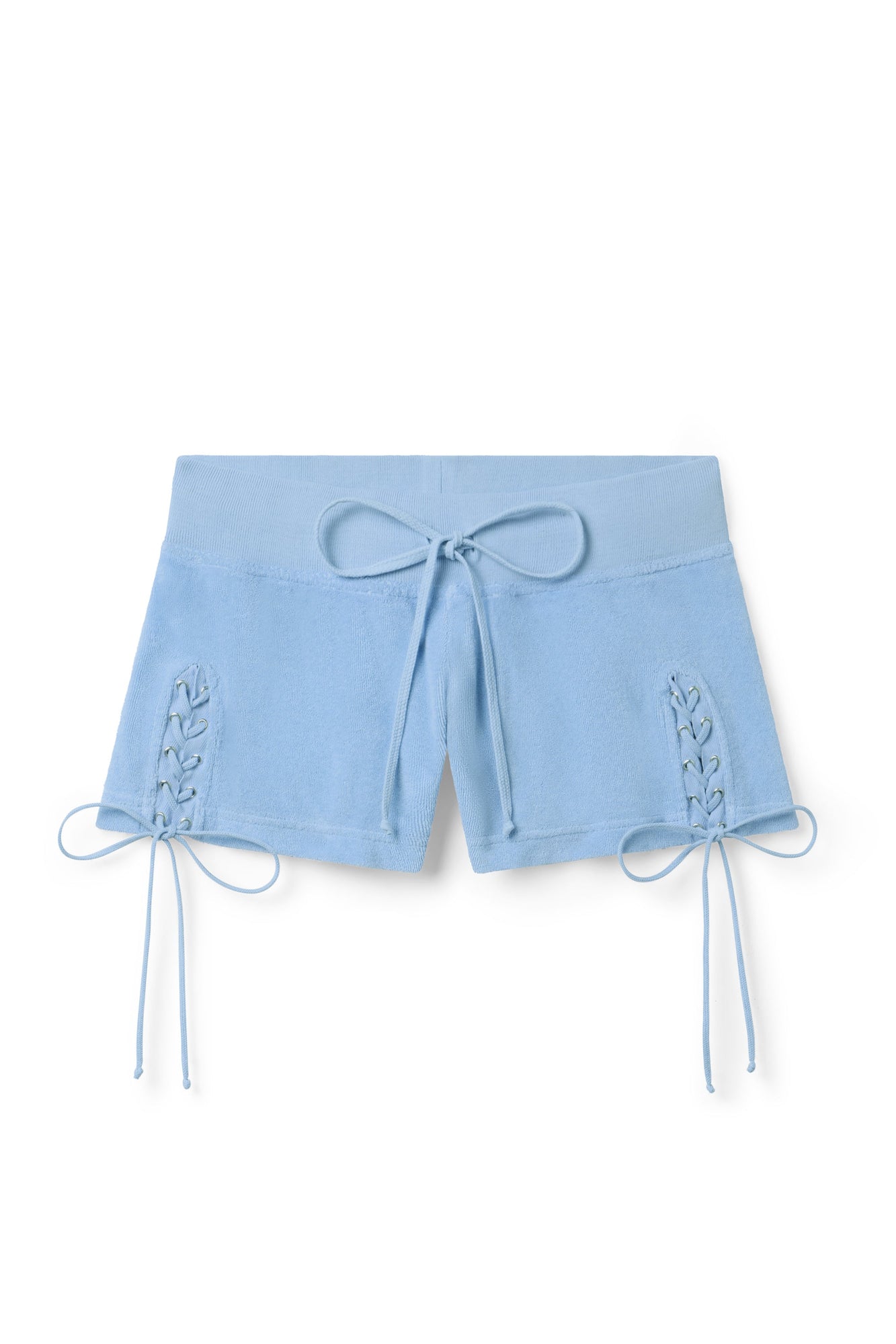 Women | Vintage Terry Lace-Up Short | Periwinkle