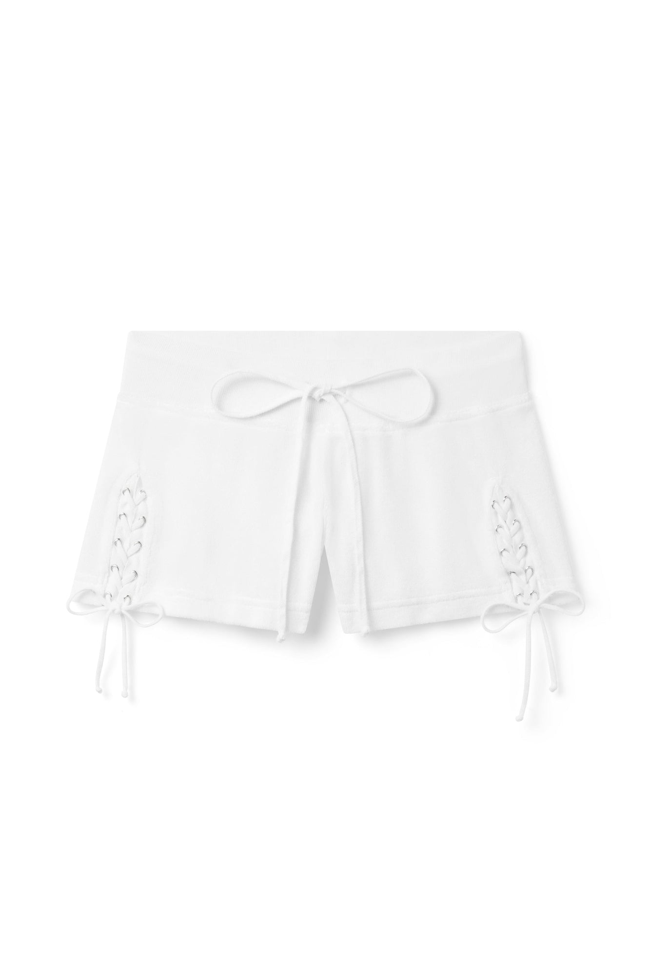 Women | Vintage Terry Lace-Up Short | White
