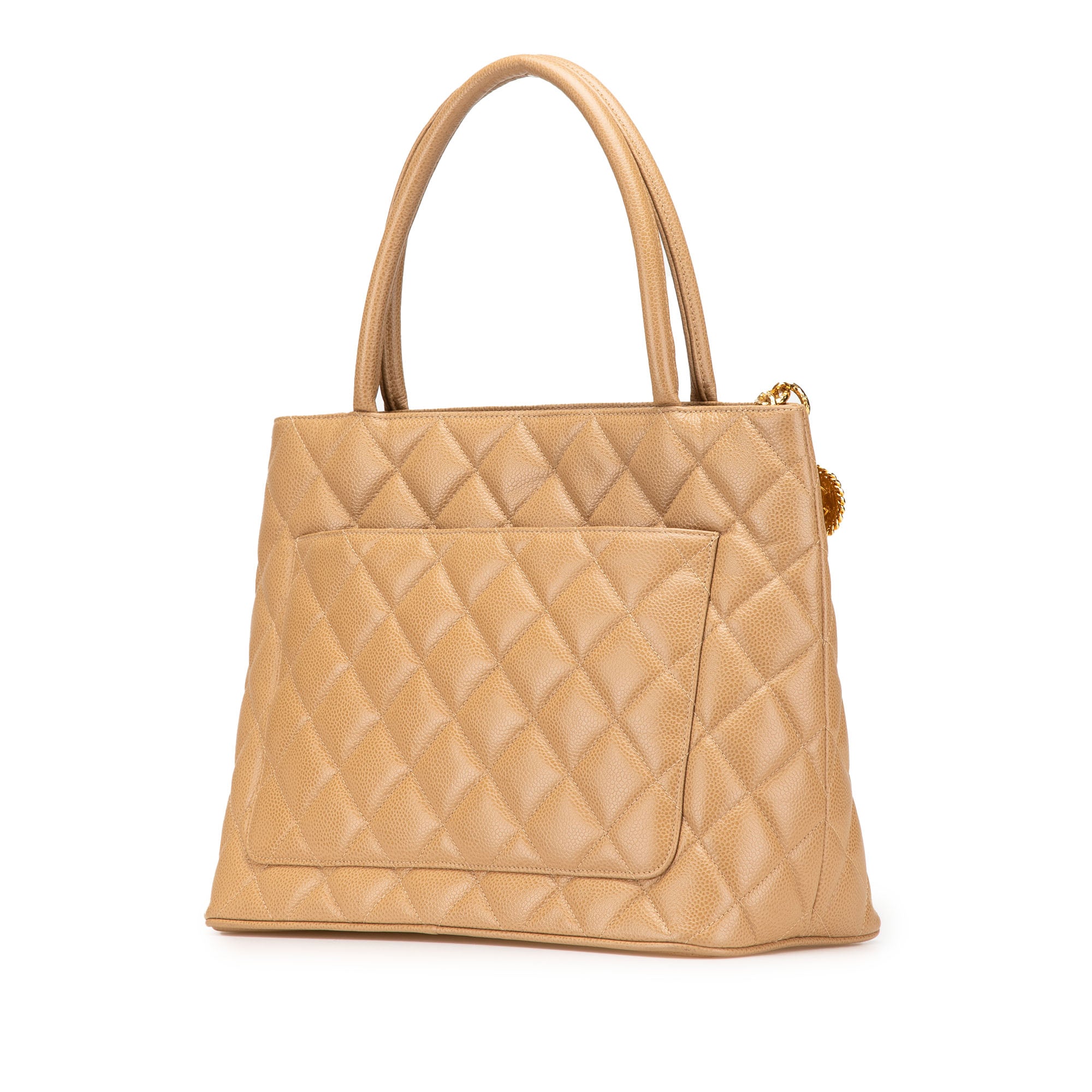 Chanel | Pre-Owned Caviar Medallion Tote - I | Brown/Beige