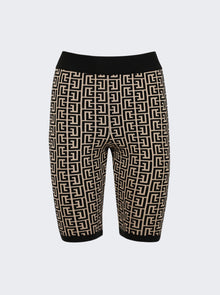 Women | Balmain | Monogram Cyclist Shorts | Black