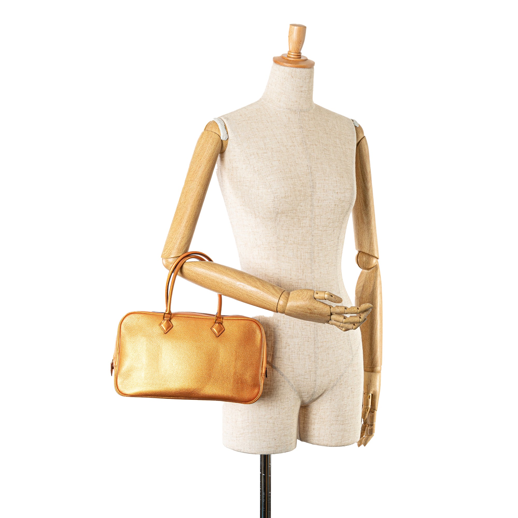 Hermes | Pre-Owned Metallic Chevre Coromandel Plume Elan 28 | Orange