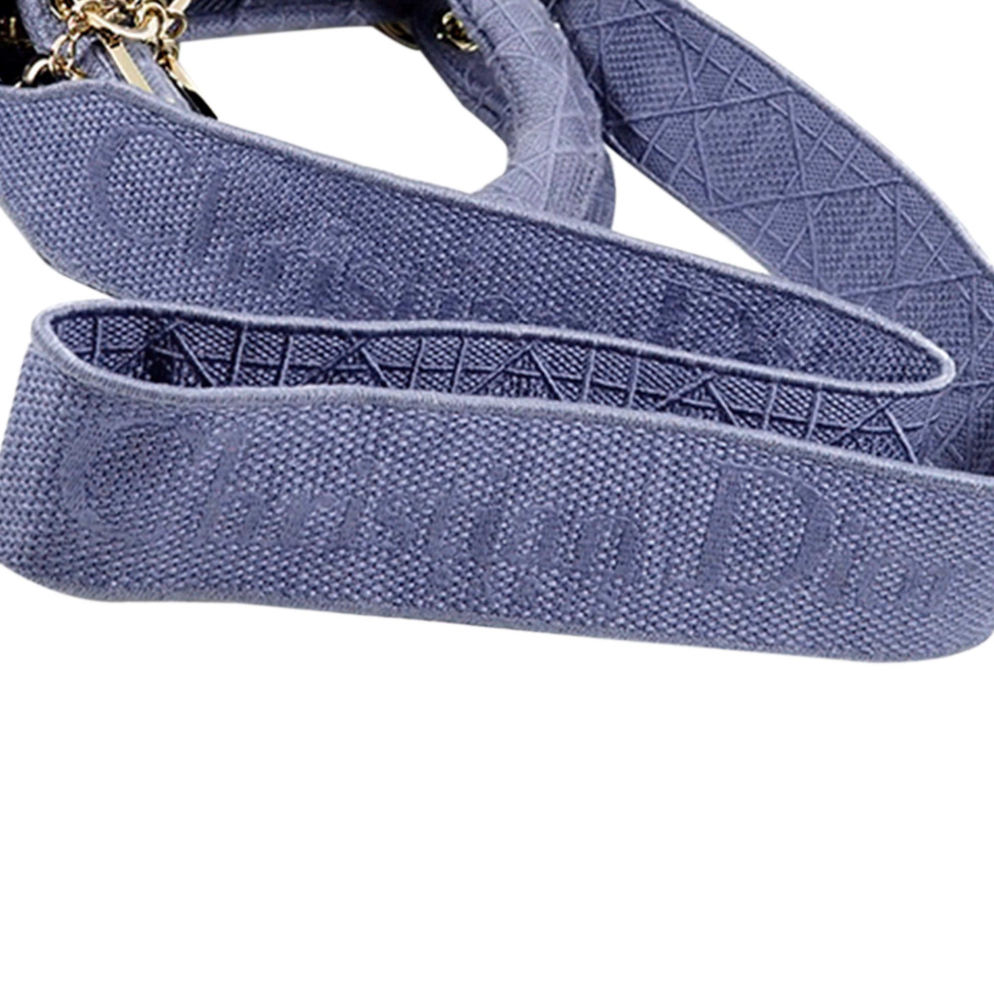 Dior | Pre-Owned Medium Canvas Cannage Lady D Lite | Purple/Light Purple