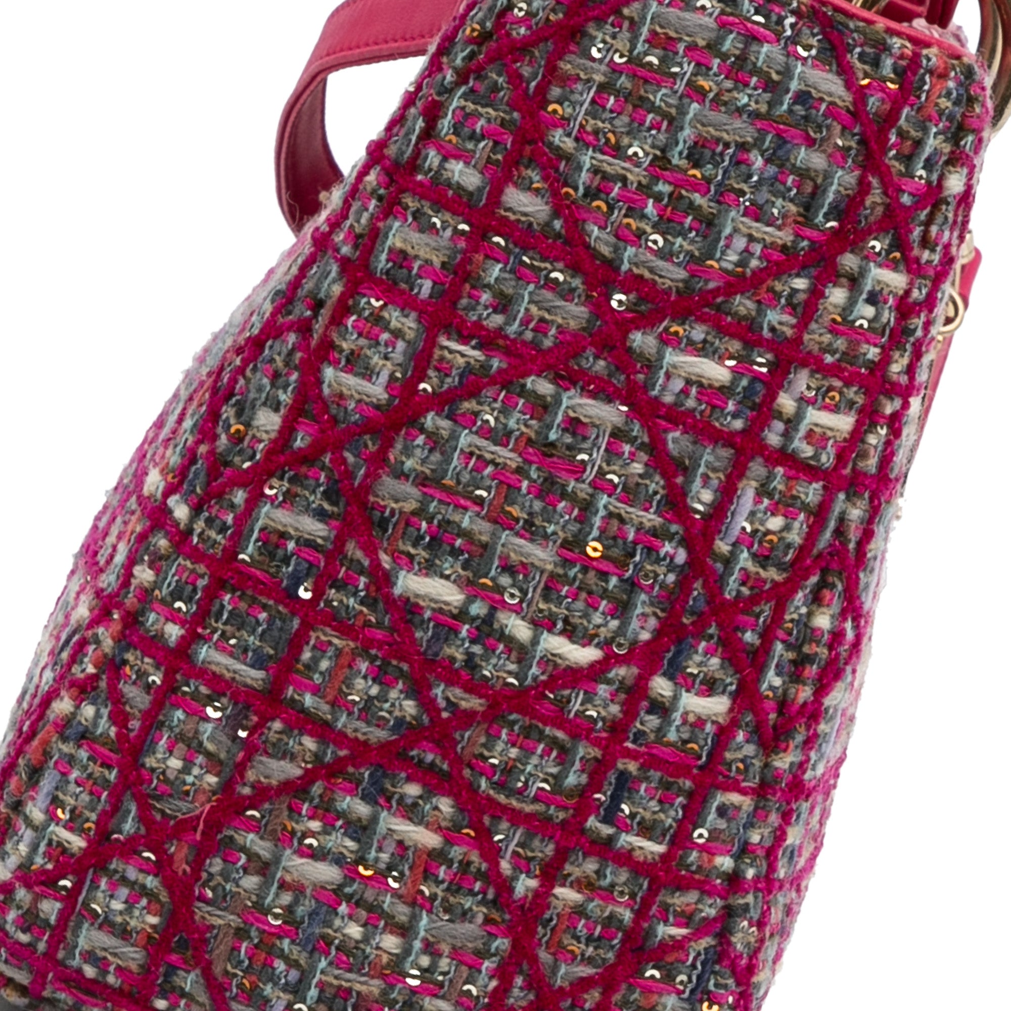 Dior | Pre-Owned Medium Tweed Macrocannage Lady | Pink/Dark Pink