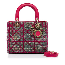 Dior | Pre-Owned Medium Tweed Macrocannage Lady | Pink/Dark Pink
