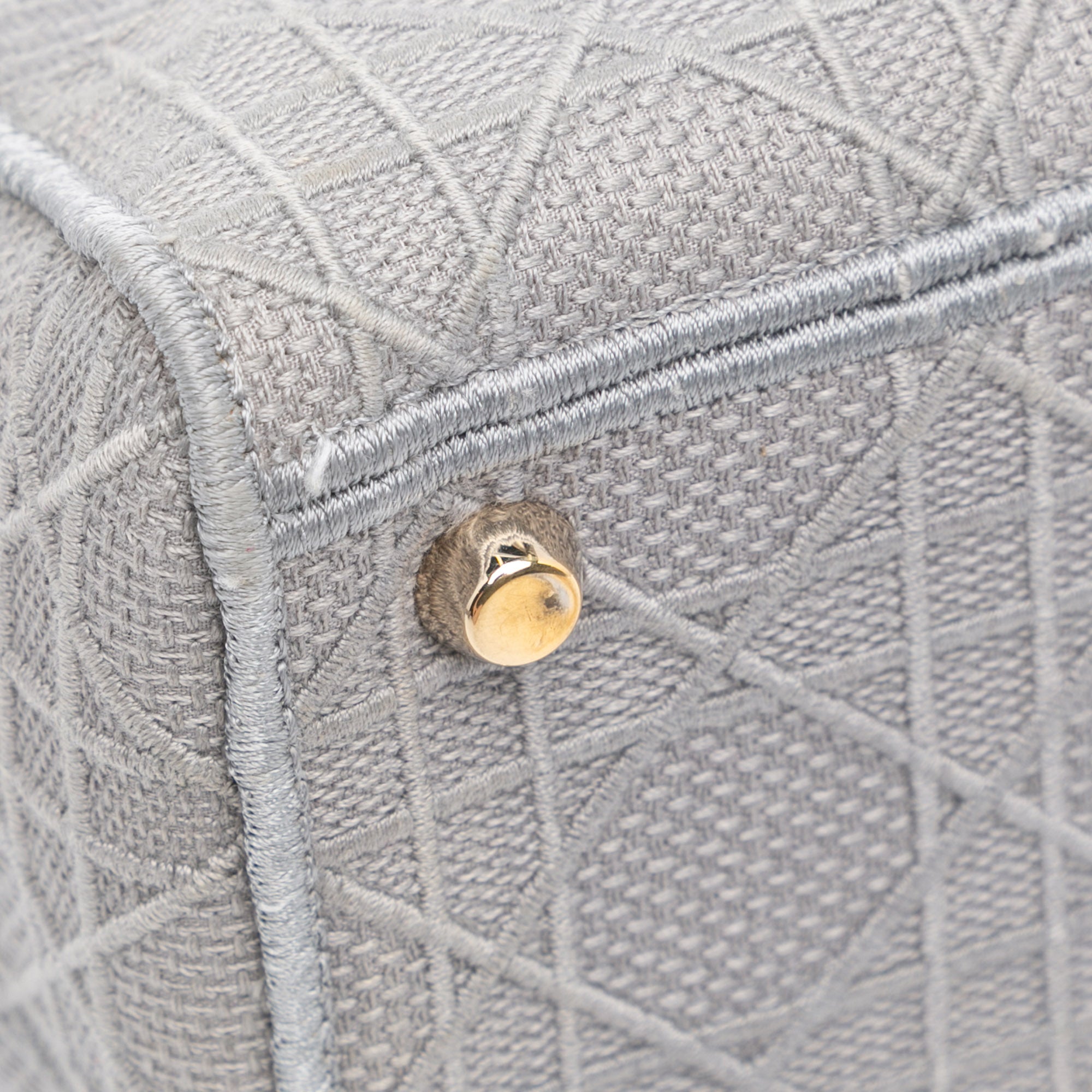 Dior | Pre-Owned Medium Canvas Cannage Lady D Lite - I | Gray/Light Gray