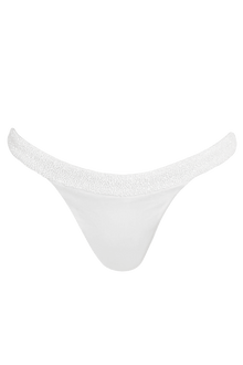 Zenya Hand - Beaded Embellished Bikini Bottom - White - Self - Adore