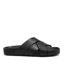 Lecco Sandal Footbed | Black Faux Nappa