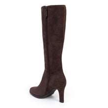 Lynx Boot Mid Heel Dress | Java Faux Suede