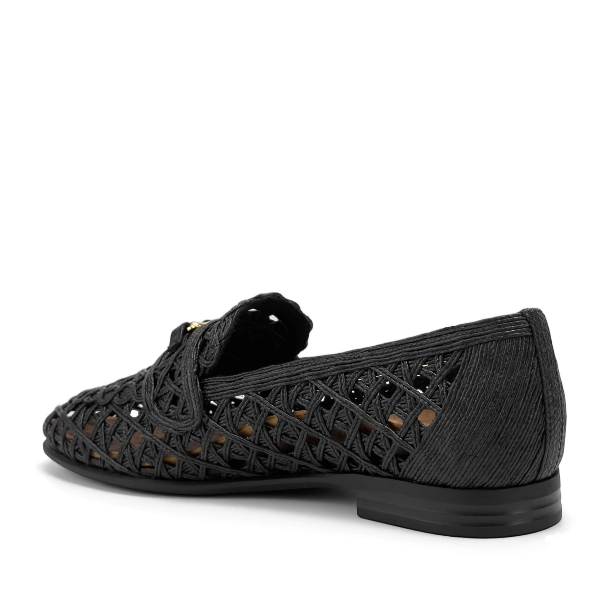 Worthed Dress Flat | Black  Faux Raffia