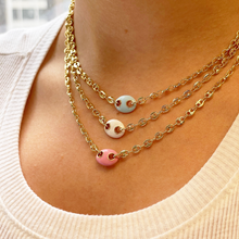 The White Enamel Mariner Chain Necklace | 18K Yellow Gold-Plated