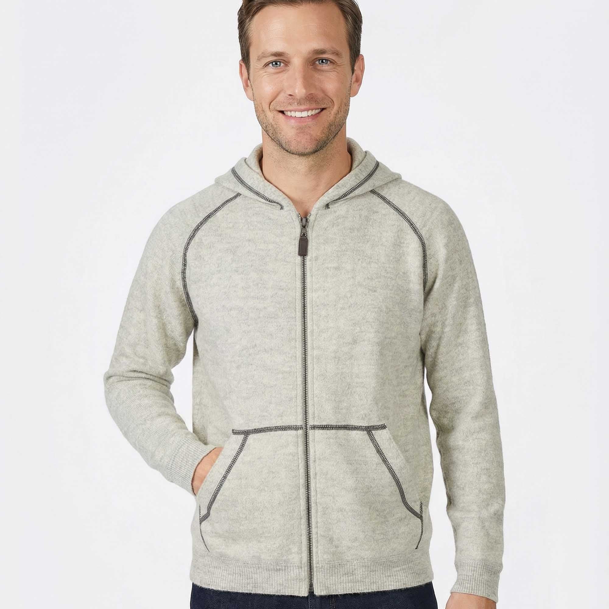 Men | Verbier Zip Up | Pearl Grey