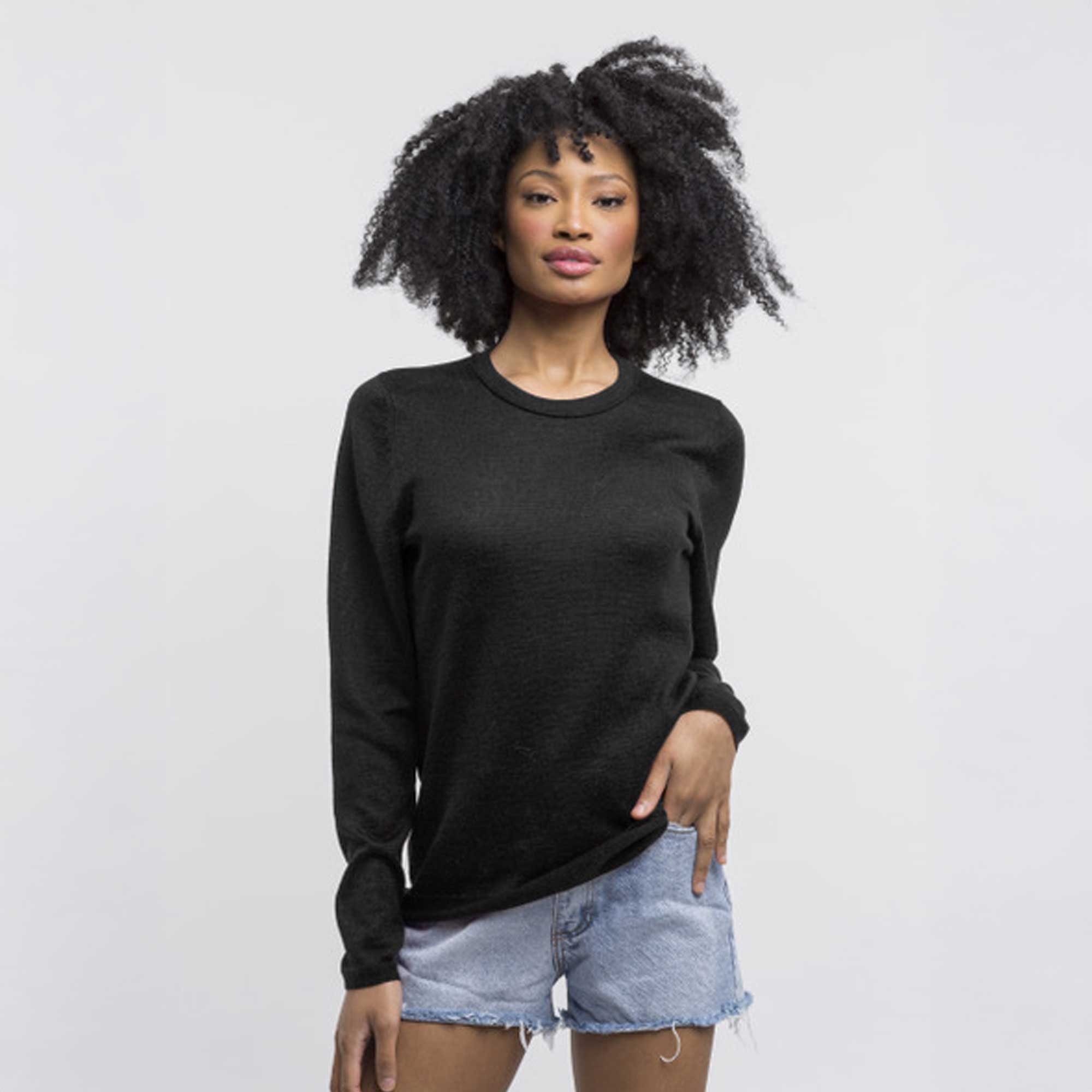Crew Neck Sweater for Women | Black