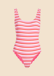 Womens | Anne-Marie One Piece Lightweight Rib | Pink Multi Stripe