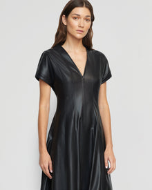 Renee | Ash Leather A-Line Dress in Size Extra Small