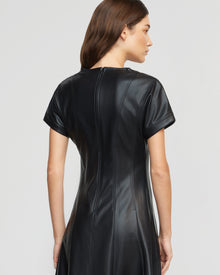 Renee | Ash Leather A-Line Dress in Size Extra Small