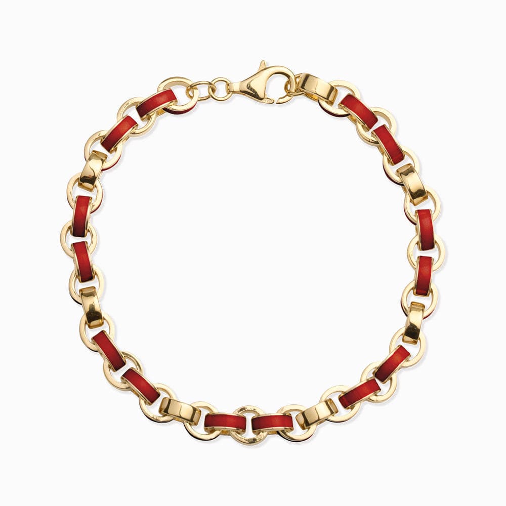 Chunky Enamel Bracelet | 14K Yellow Gold Vermeil | Multi