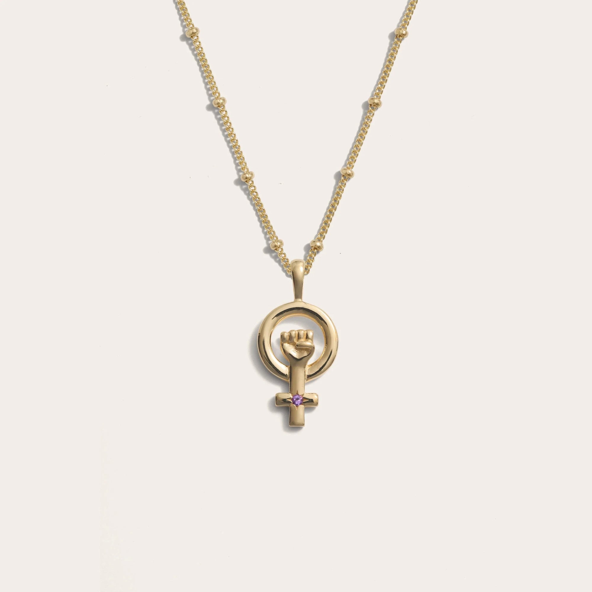 Woman Power Necklace | 14K Yellow Gold Vermeil