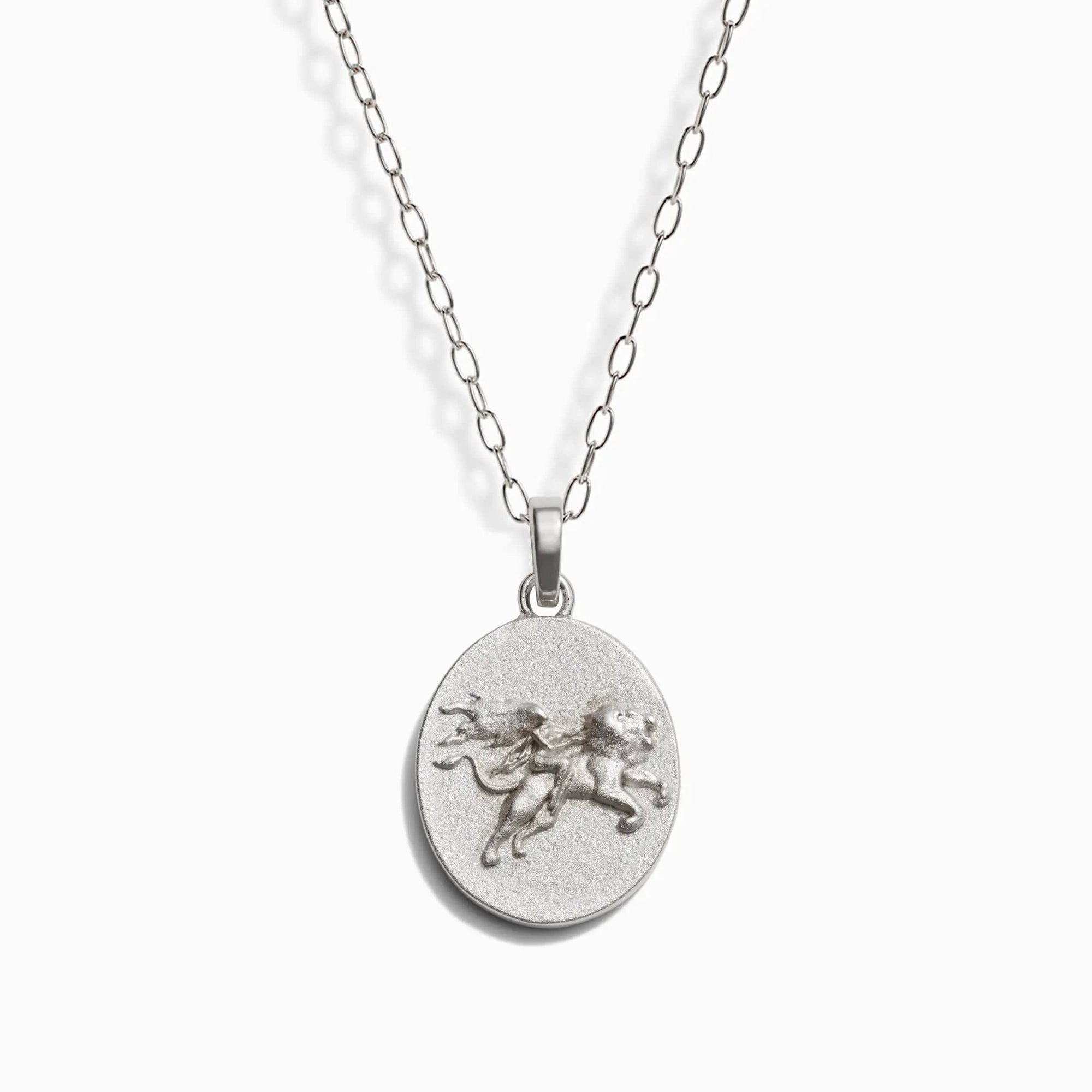 Zodiac Goddess Pendant + Mini Paperclip Chain | Sterling Silver