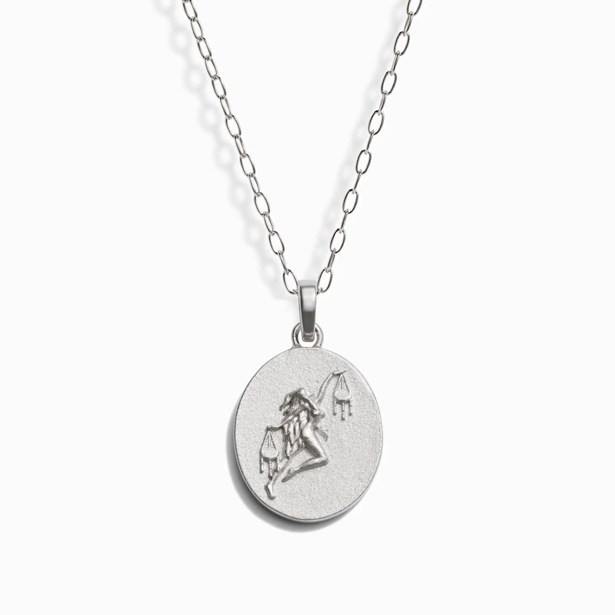 Zodiac Goddess Pendant + Mini Paperclip Chain | Sterling Silver