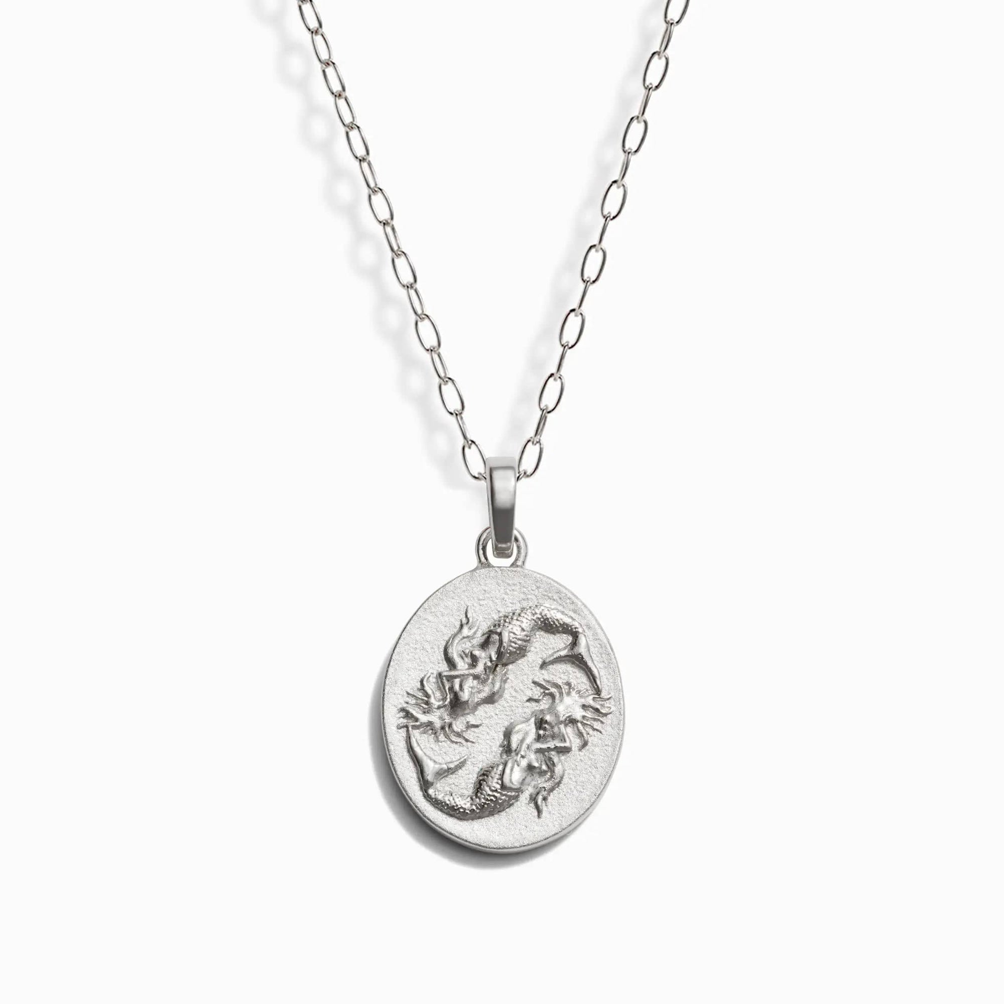 Zodiac Goddess Pendant + Mini Paperclip Chain | Sterling Silver