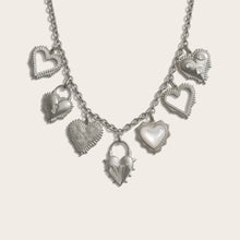 Radiant Heart Statement Charm Necklace | Sterling Silver