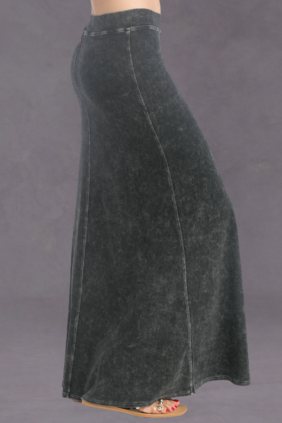 Women | Flat Waist Sweep Skirt | Mineral Wash 6