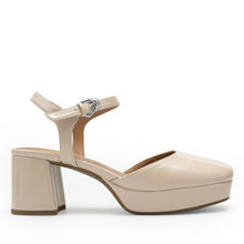 Senna Dress Platform | Stone Faux Crinkle Patent