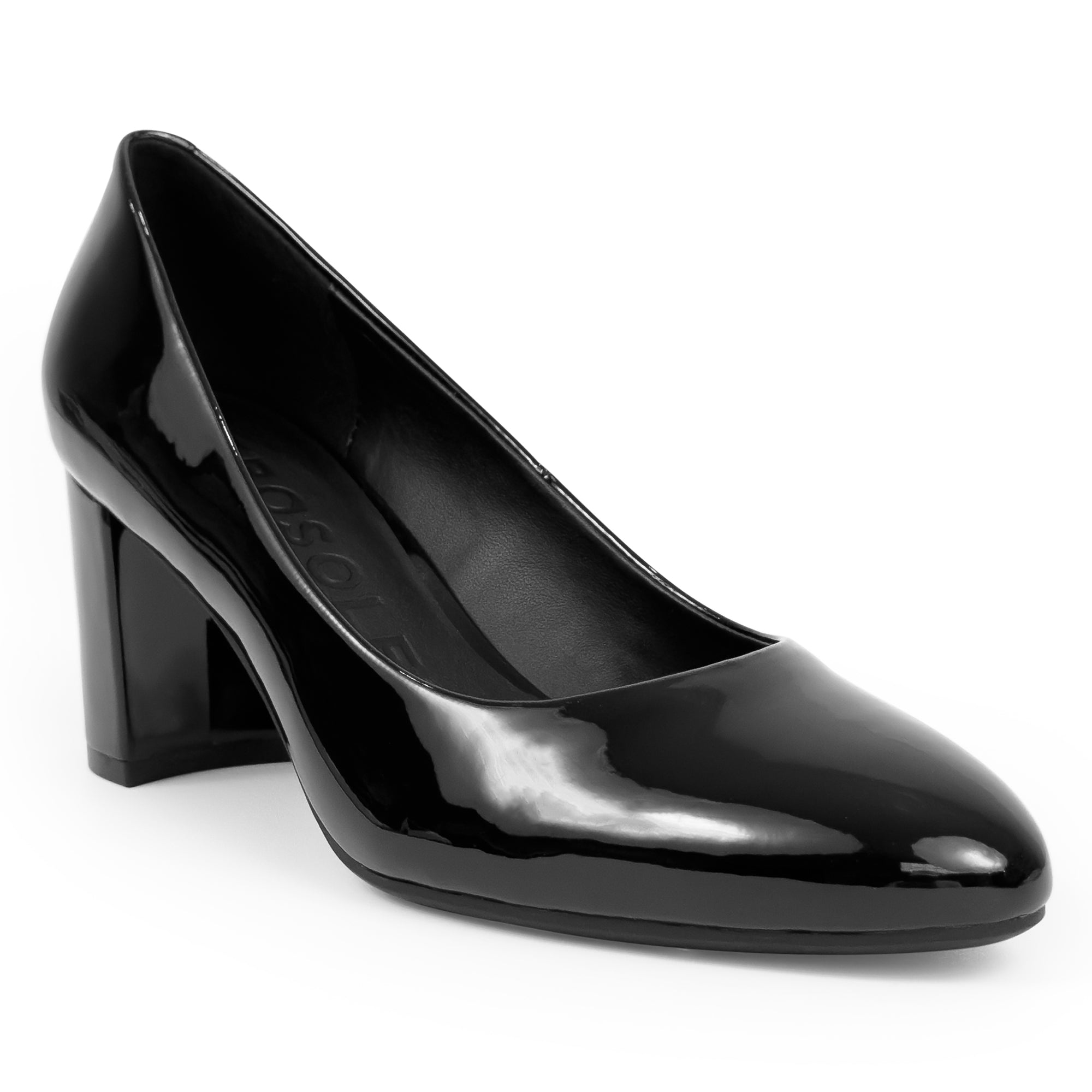 Betsy Dress Pump | Black Faux Soft Patent