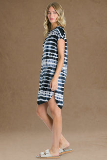 Women | Short Sleeve Shirt Tunic | Electric Lines 2