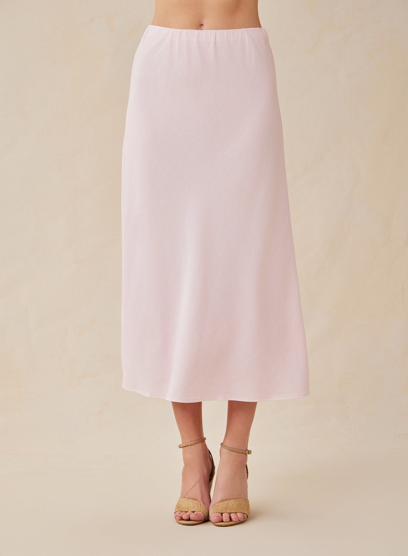 Bias Midi Skirt | Petal Pink