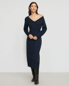 Renee | Bora Off-Shoulder V-Neck Sweater Dress in Size Small